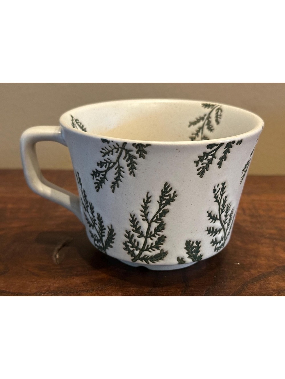 Stoneware Nature Botanical Mugs Ceramic Leaf Coffee Cup- Green Branches